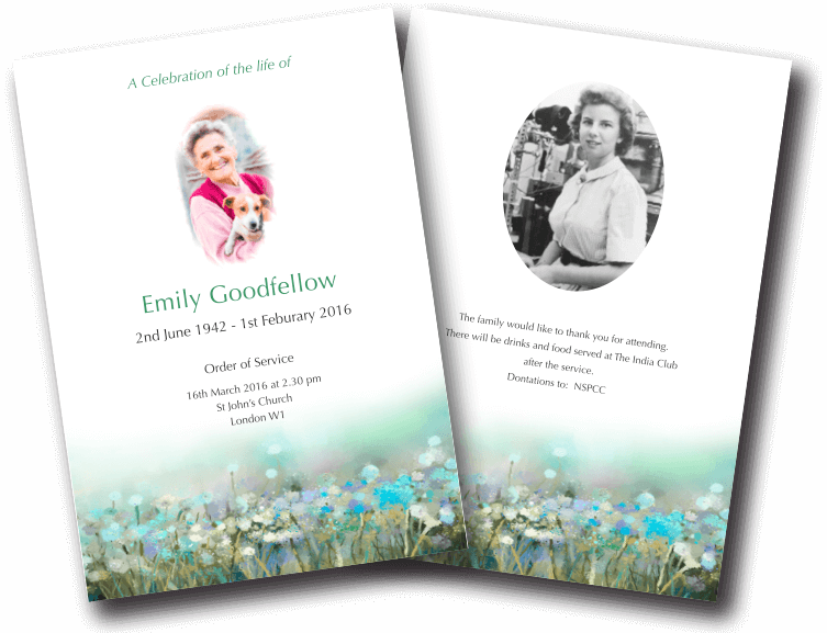 floral funeral order of service design