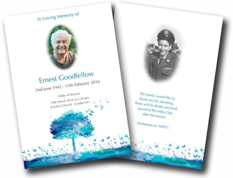 modern funeral order of service design