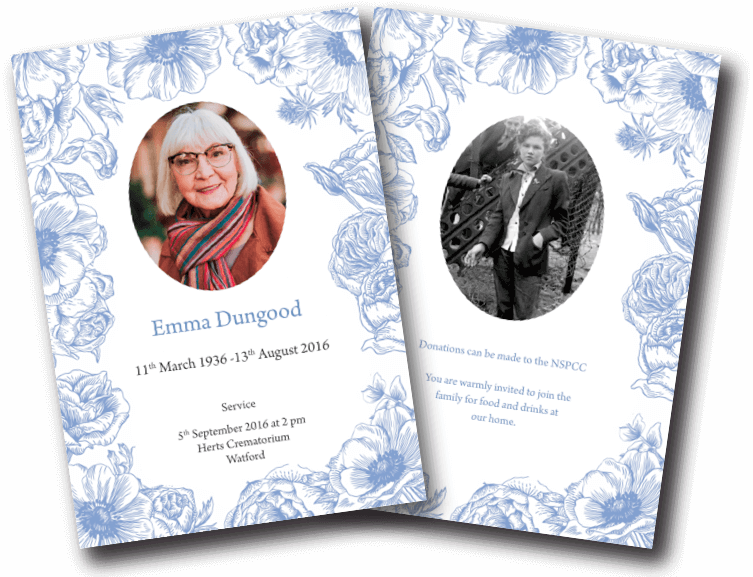 floral funeral order of service design