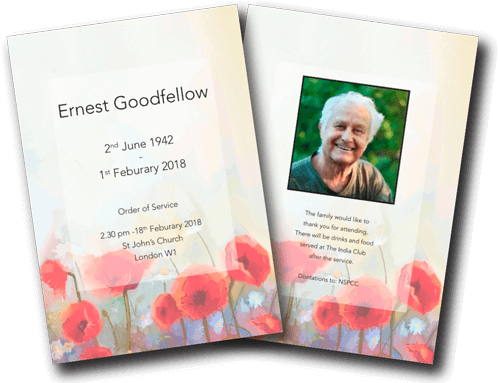 modern funeral order of service design