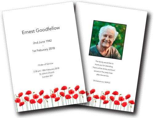 modern funeral order of service design