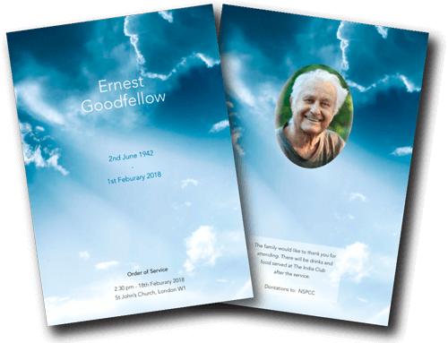 modern funeral order of service design