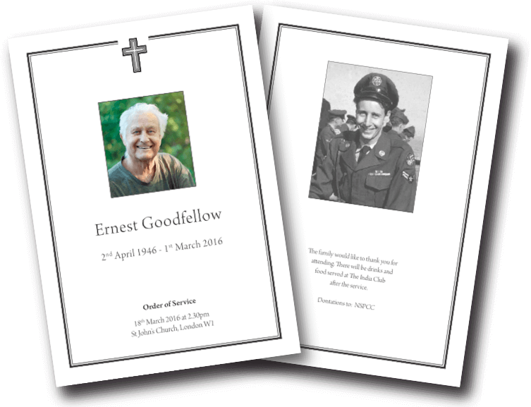 classic funeral order of service design