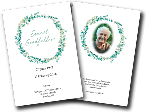 floral funeral order of service design