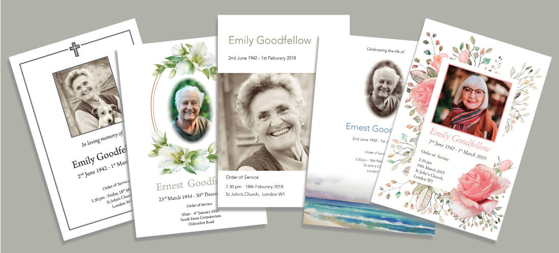 Funeral order of service stationery design