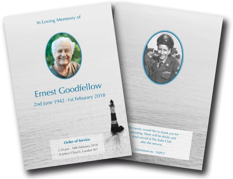 modern funeral order of service design