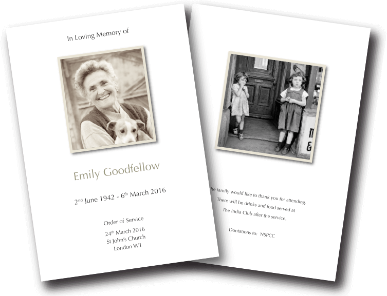 classic funeral order of service design