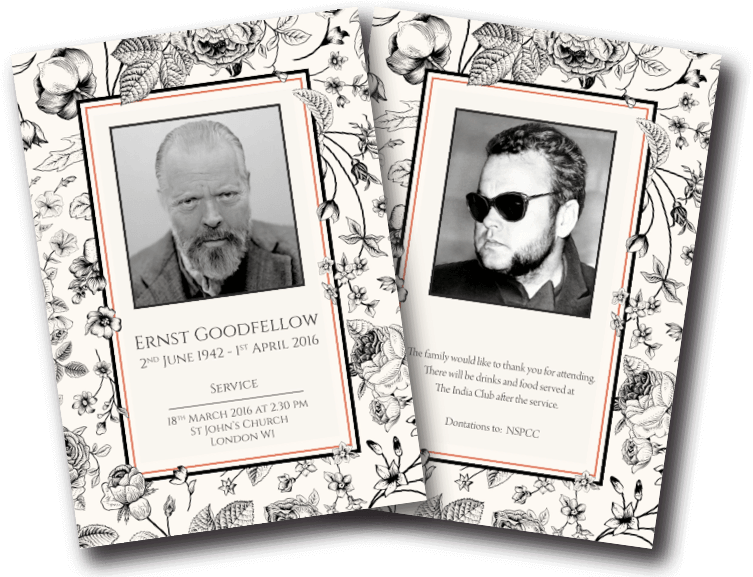 Victorian Funeral Order of Service Design